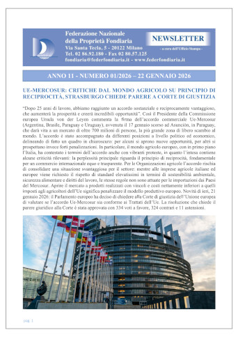 01.Newsletter 22 Gennaio 2026